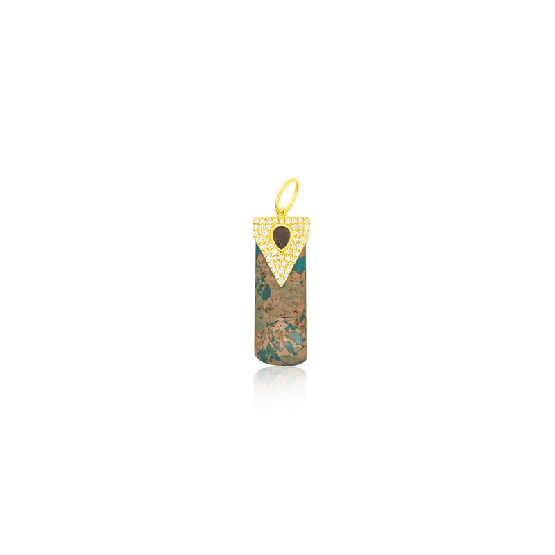 Yellow Gold Turquoise Charm Blue Sapphire