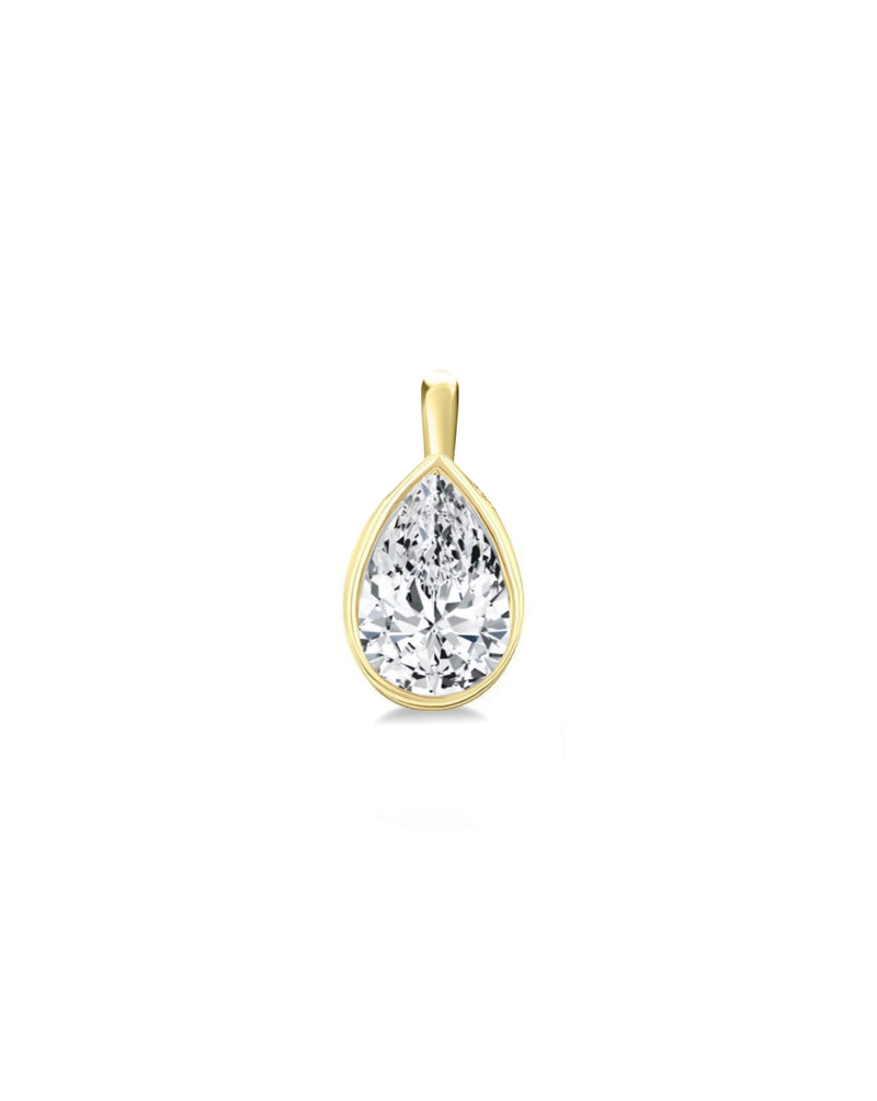 Lab Grown Pear Cut Bezel Set Charm