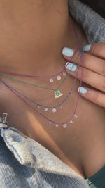 Electric Green Opal Diamond Necklace