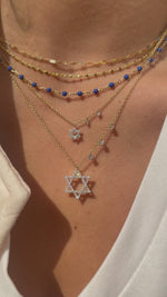 Yellow Gold Diamond Jewish Star Necklace