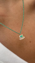 Electric Green Opal Diamond Necklace