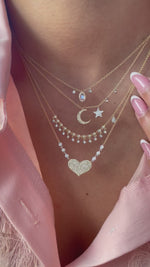 Moon and Star Diamond Necklace