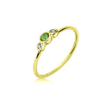 Yellow Gold Diamond and Peridot Ring