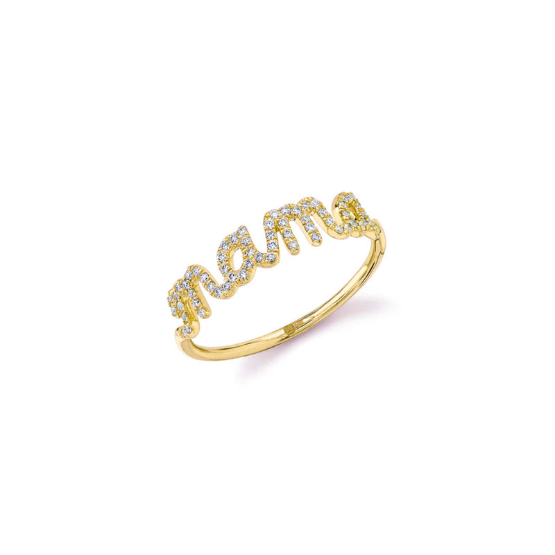 Mama Diamond Ring Yellow Gold