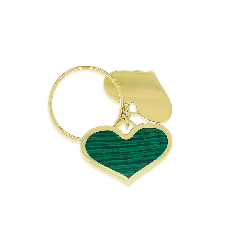 Yellow Gold Green Heart Charm