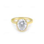 Yellow Gold Oval Diamond Ring: LAB GROWN 2.00