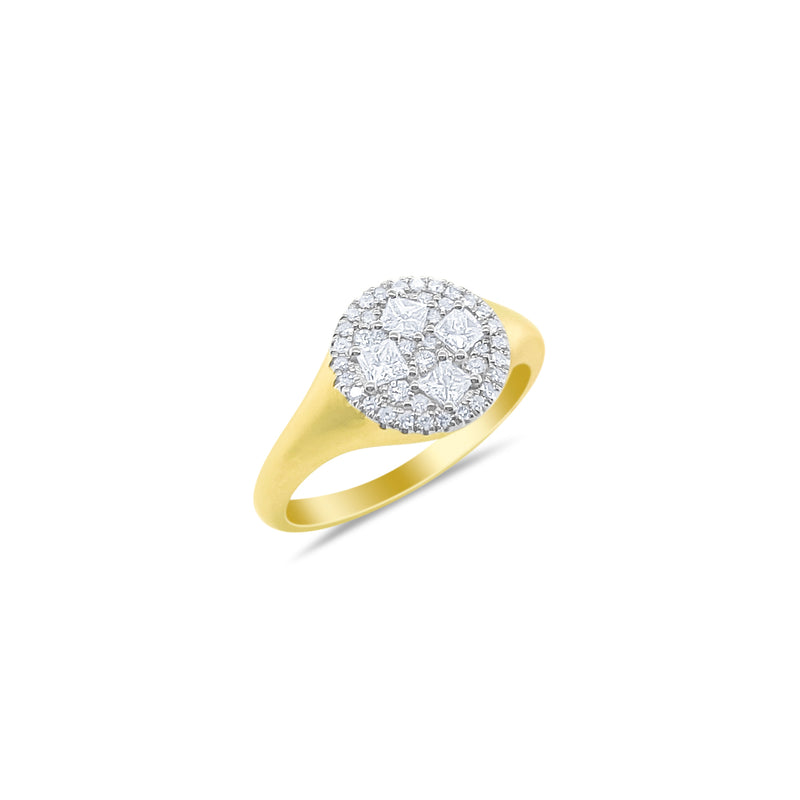 14kt Yellow Gold Diamond Disc Ring