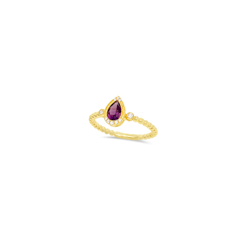 Yellow Gold Amethyst Ring