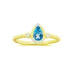Pear Shape Blue Topaz Ring