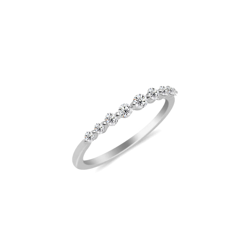 White Gold Dainty Diamond Ring