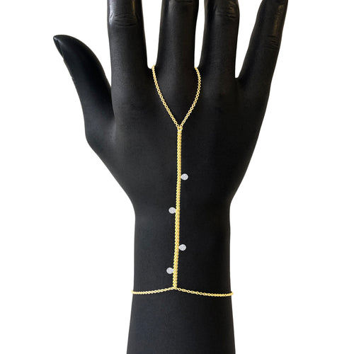 Yellow Gold Hand Chain Ring