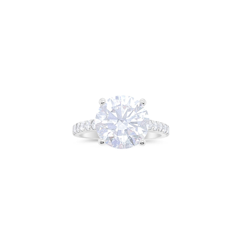White Gold 4 ct Solitaire Lab Grown Diamond Ring