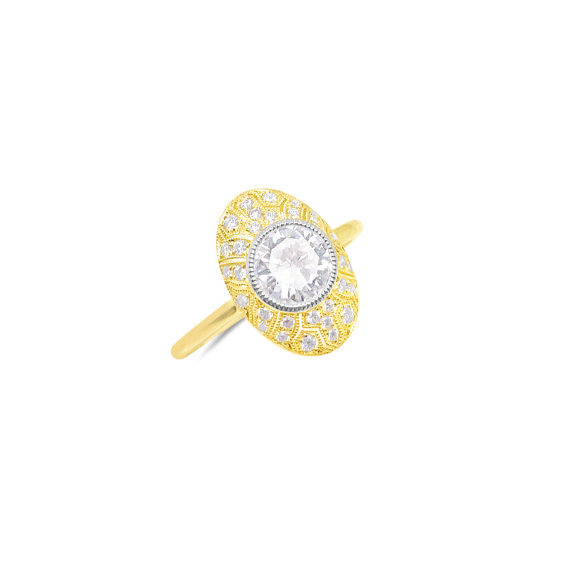 14kt Yellow Gold Diamond Stone Ring