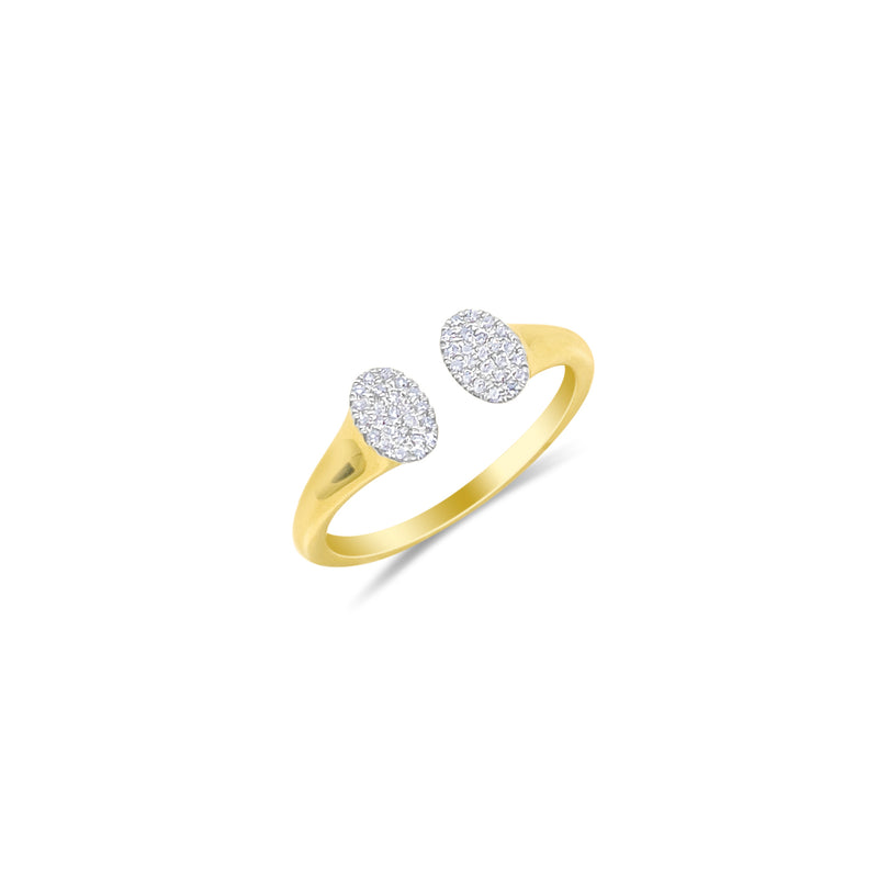 14kt Gold Double Disc Diamond Ring