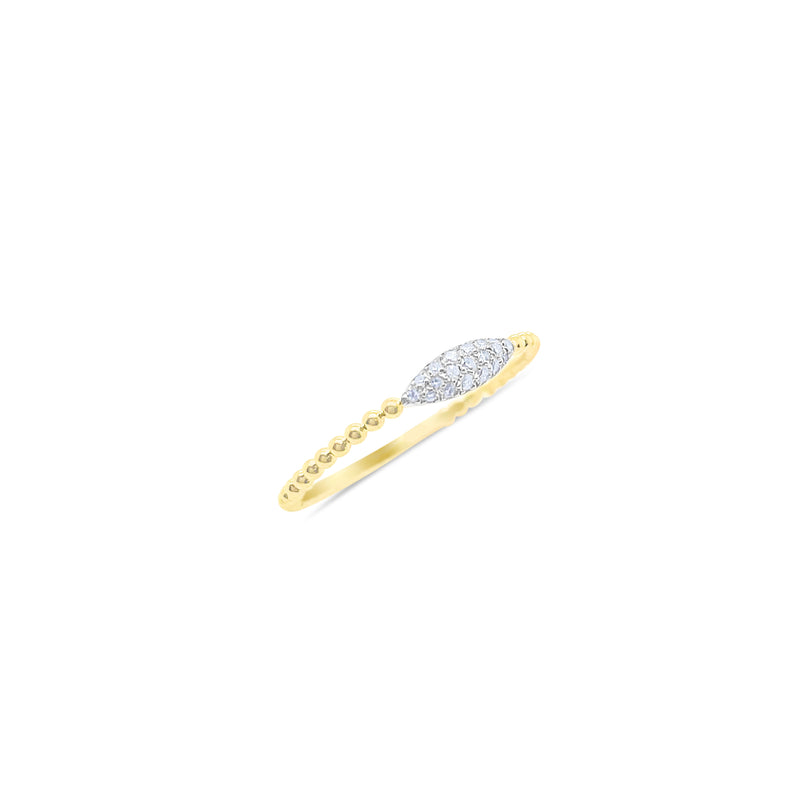 14kt Yellow Gold Beaded Diamond Ring