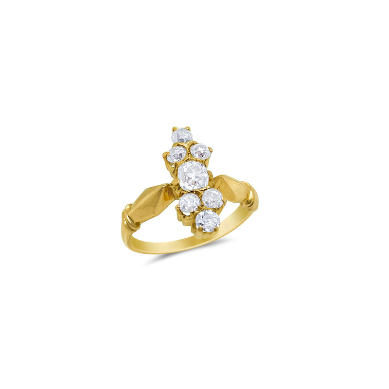 Yellow 18k Gold Diamond Vintage Ring Size 5.5