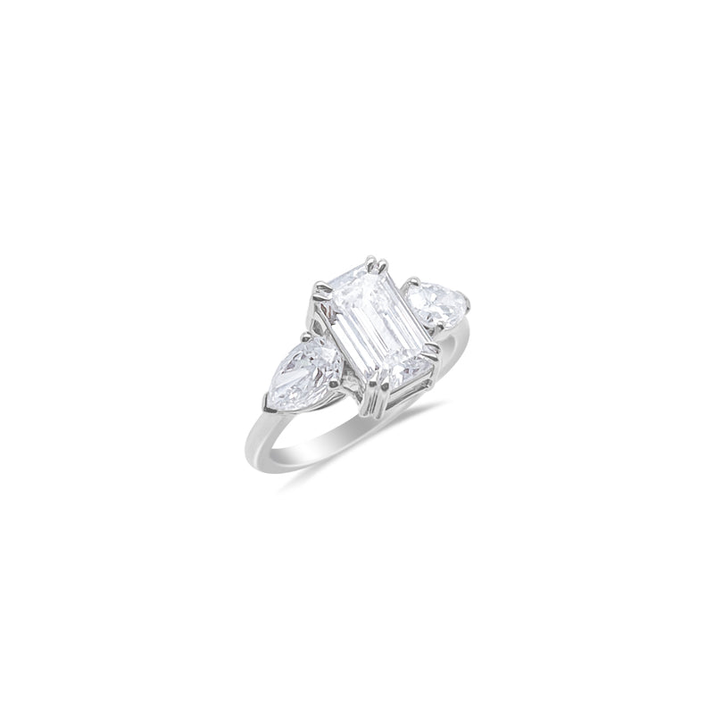 Lab Diamond Engagement Ring: Emerald