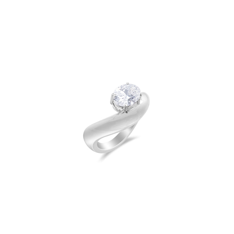 Curved Solitaire Ring