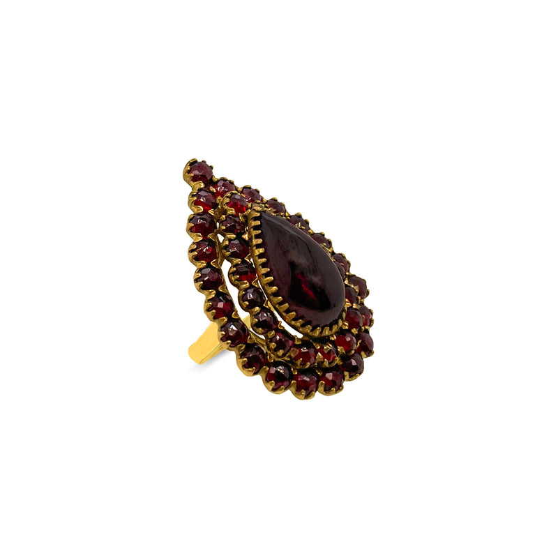 Yellow Gold Garnet Ring- Size  6