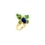 Star Sapphire and Enamel Butterfly Ring