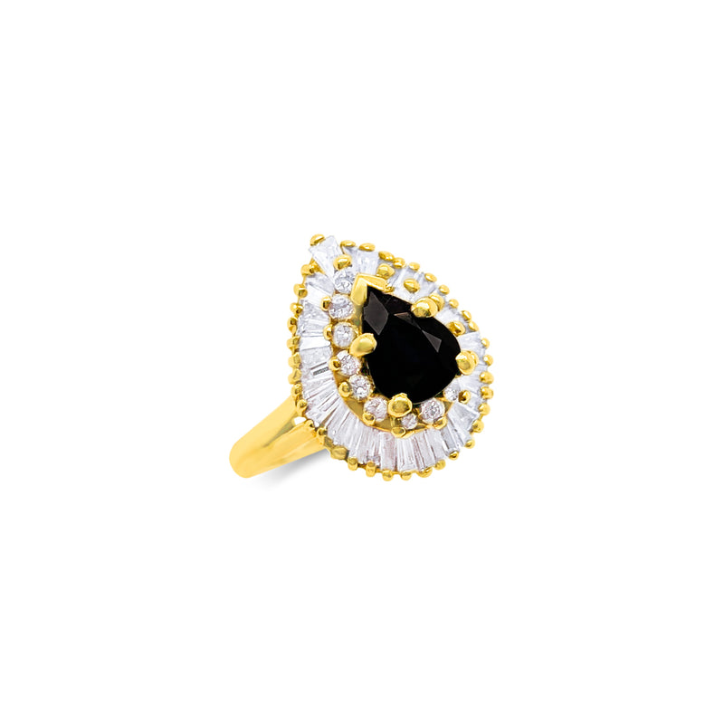 Sapphire and Diamond Ballerina Ring