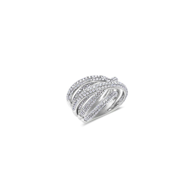 Diamond Wave Cocktail Ring