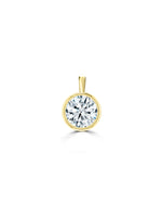 Lab Grown Round Cut Bezel Set Charm