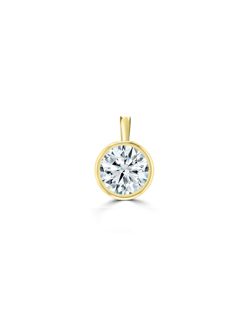 Lab Grown Round Cut Bezel Set Charm