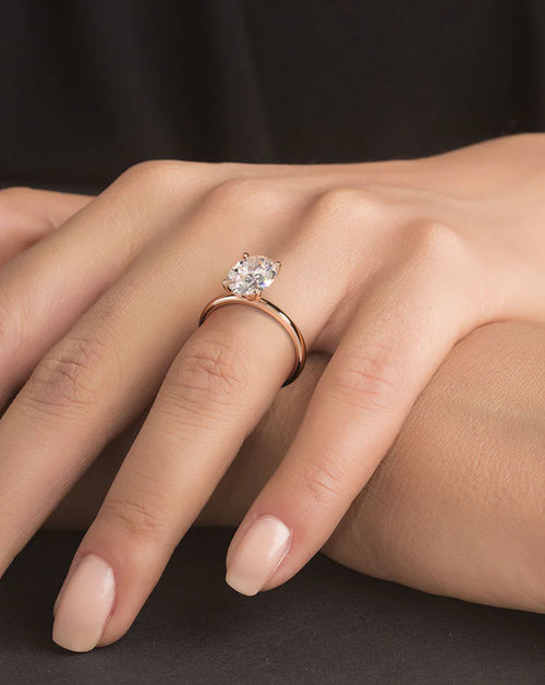 14kt White Gold Lab Grown Diamond Oval Ring 1.5 ct