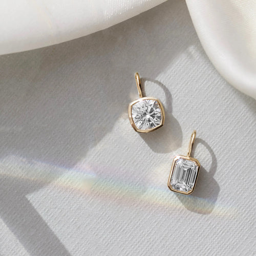 Lab Grown Round Cut Bezel Set Charm
