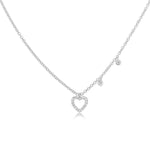 yellow gold and diamond dainty heart necklace