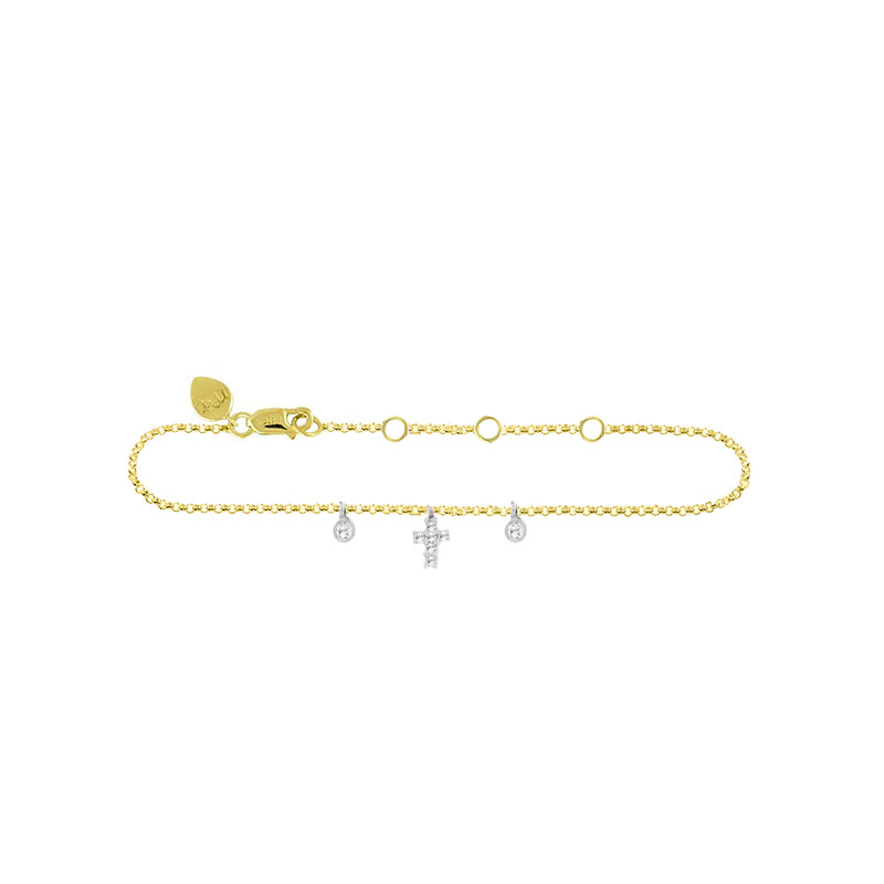 Cross 14k gold Anklet