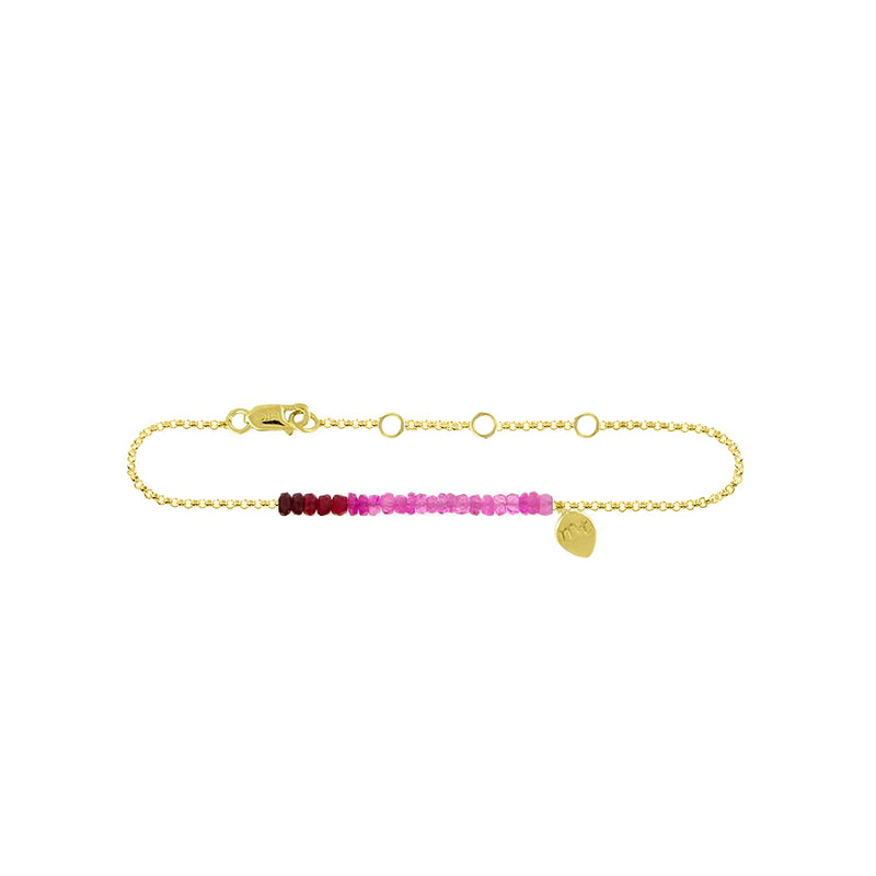 Ruby Bead 14k gold Anklet