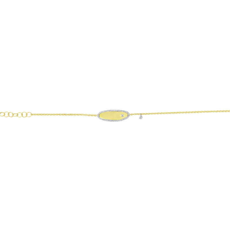 Yellow Gold Name Plate Bracelet