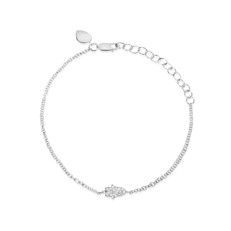 White Gold And Diamond Hamsa Bracelet