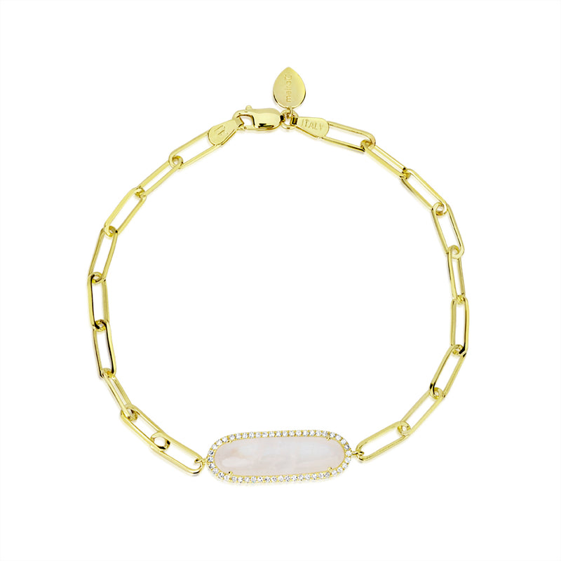 14k Yellow Gold Moonstone Bracelet