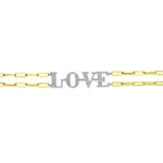 Diamond Love Paperclip Chain Bracelet