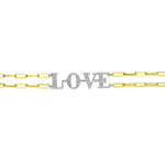 Diamond Love Paperclip Chain Bracelet