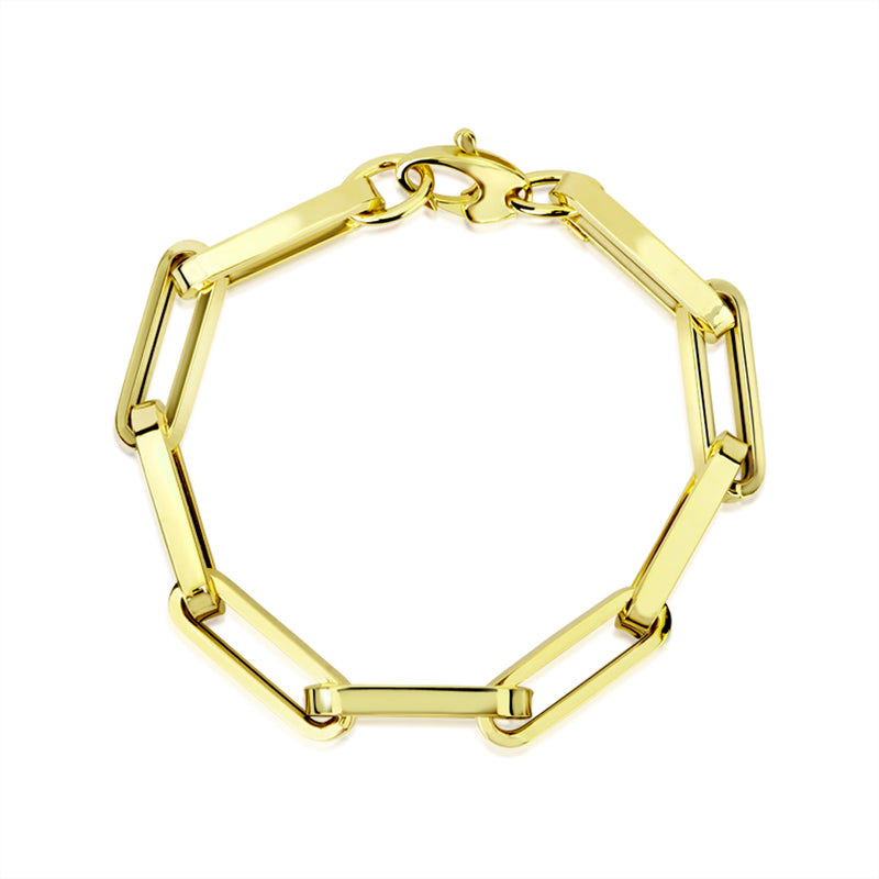 Yellow Gold Rectangular Chain Bracelet