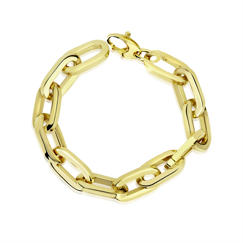 14K Gold Square Oval Link Bracelet