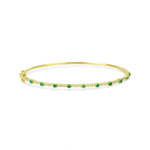 Yellow Gold Scattered Emerald and Diamond Bracelet