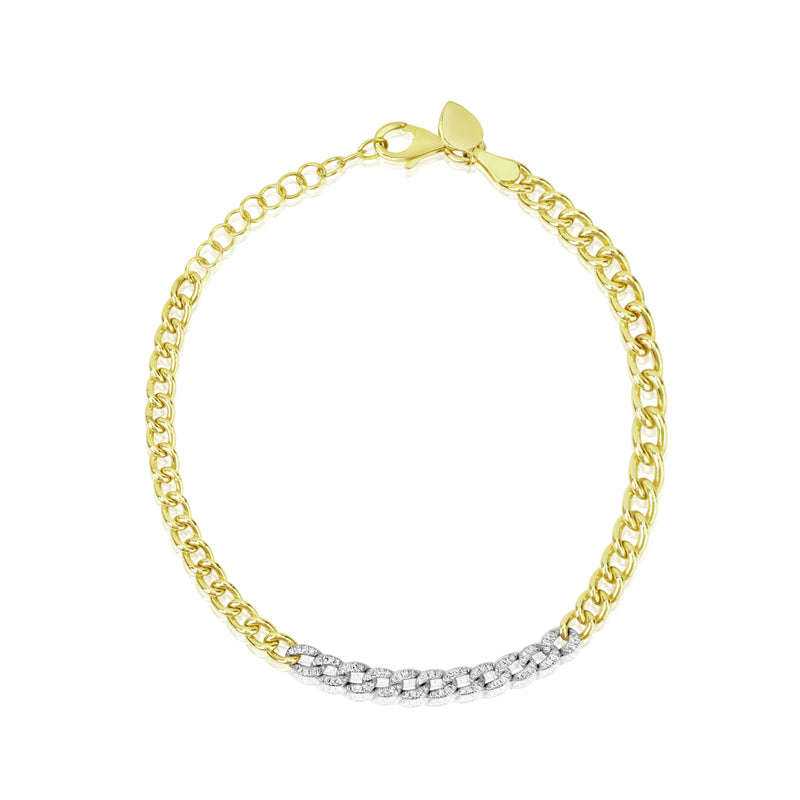 Dainty Pave Diamond Cuban Link Bracelet