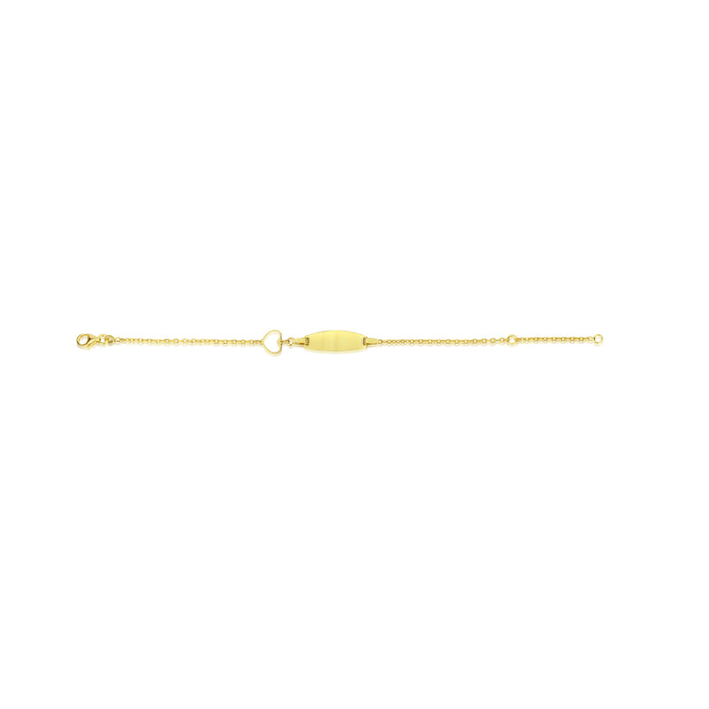 Yellow Gold Bracelet with Heart Mother of Pearl