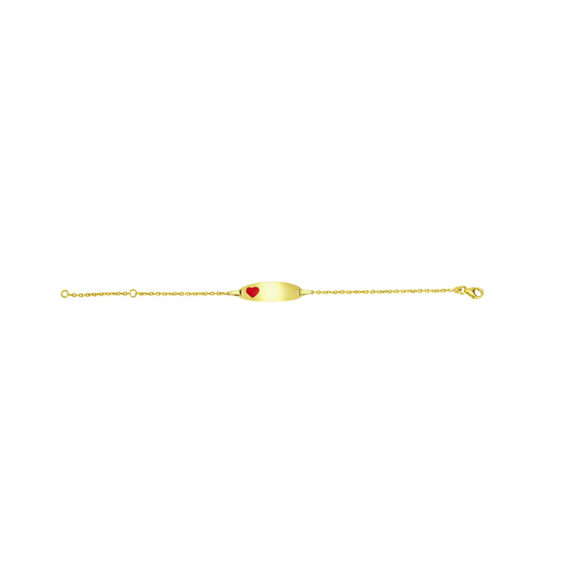 Red Heart Plate Bracelet