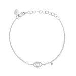 White Gold Dainty Eye Bracelet