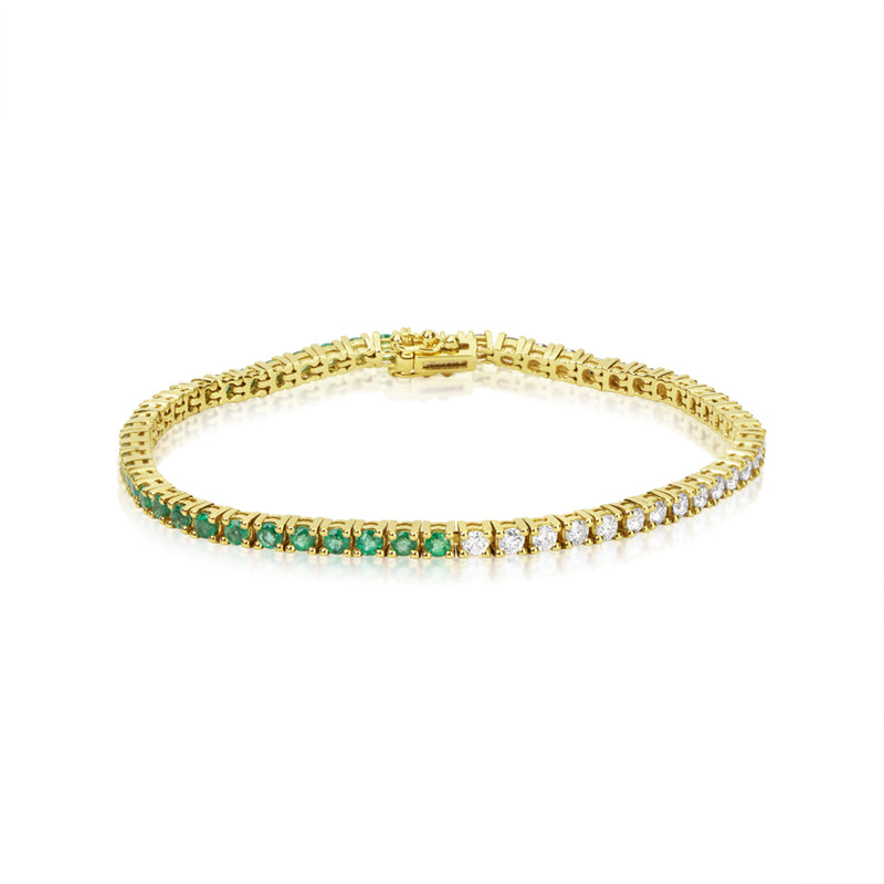 The Drop 6 | Yellow Gold and Emerald Tennis Bracelet ONLINE EXCLUSIVE