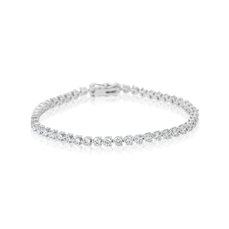 White Gold 3 Prong Tennis Bracelet