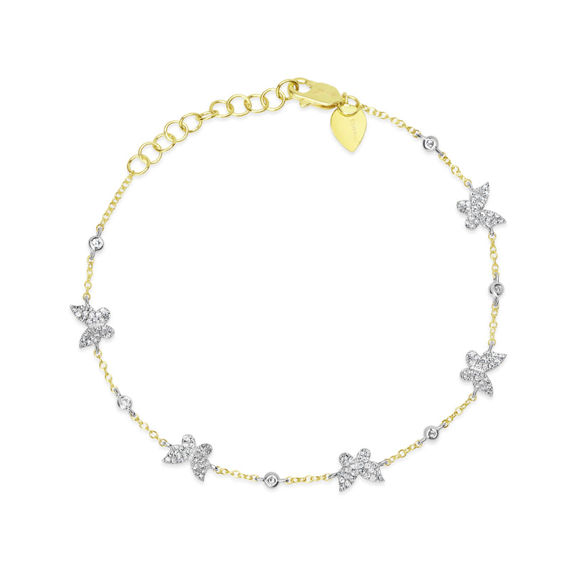 White Gold Diamond Butterfly Bracelet