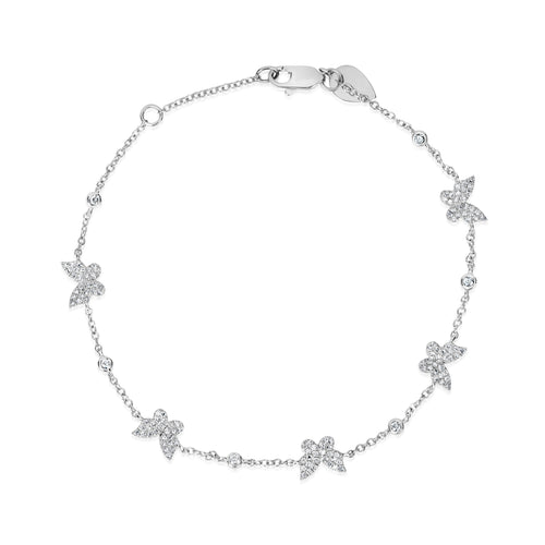 Yellow Gold Diamond Butterfly Bracelet