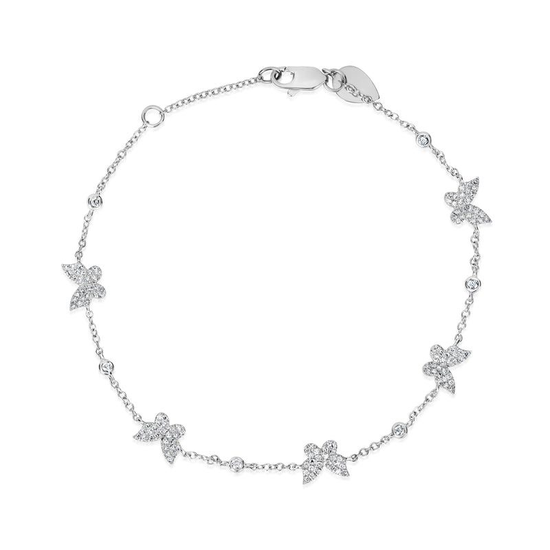Yellow Gold Diamond Butterfly Bracelet